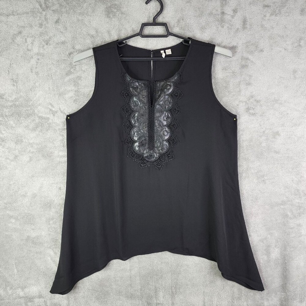 Womens Black Est 1946 Cato Blouse Tank Top Shirt Formal Sleeveless Size 18/20W